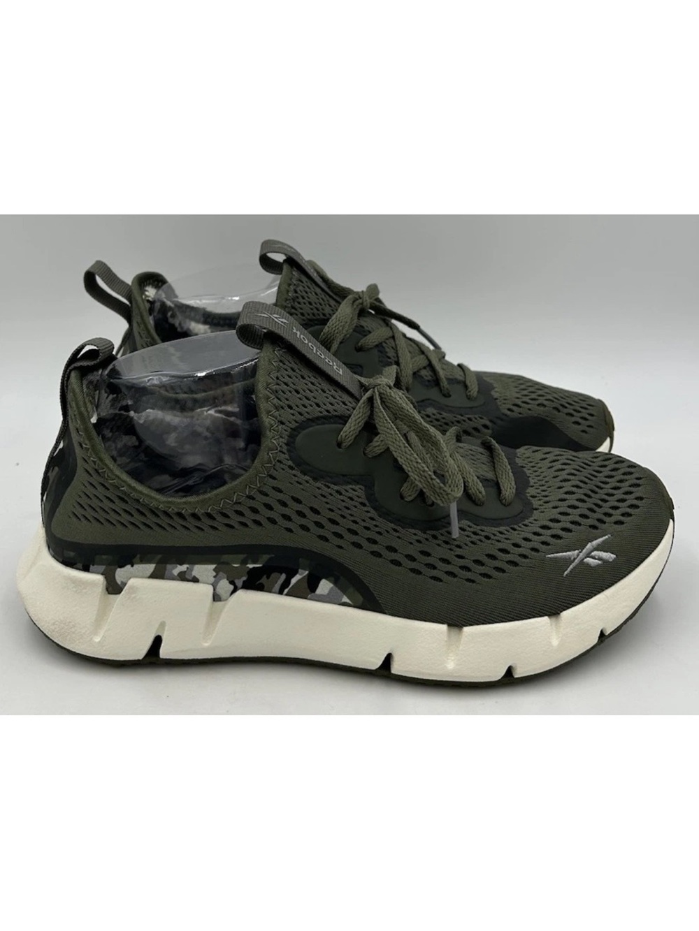 Reebok Zig Sky GY5838 Camo Green & White Running Shoes Women’s Size 8 US